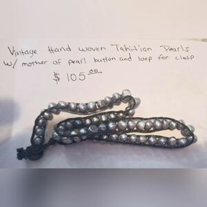 14 inch Hand woven Tahitian pearl necklace